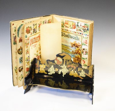 Lot 725 - Early 20th Century scrap album and Japanese lacquer shelf