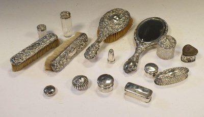 Lot 195 - Quantity of dressing table silver and silver backed items