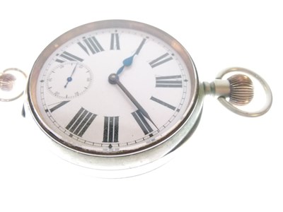 Lot 80 - Silver-plated goliath pocket & gold-plated full-hunter pocket watch