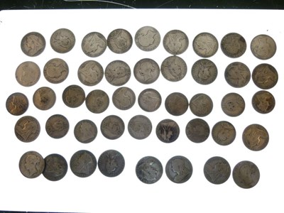 Lot 134 - Coins - Quantity of Queen Victoria silver half-crowns and florins