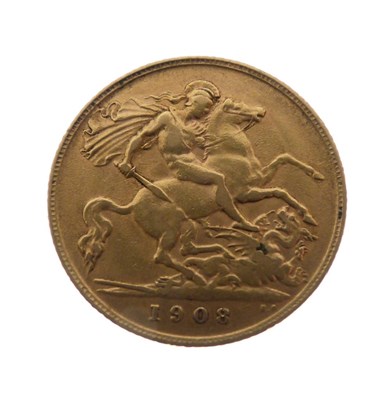 Lot 104 - Edward VII gold half sovereign, 1908