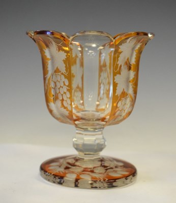 Lot 369 - Bohemian Amber-flashed pedestal bowl