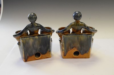 Lot 426 - Pair of Continental pottery bookends