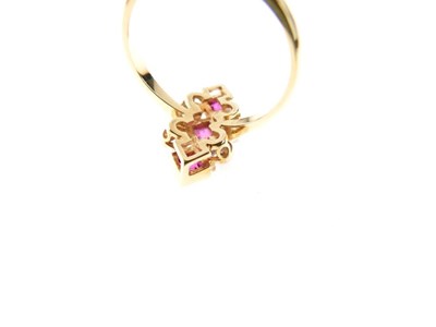 Lot 23 - 18ct gold ruby and diamond 18ct gold dress ring