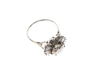 Lot 7 - Eleven stone diamond 18ct white gold cluster ring