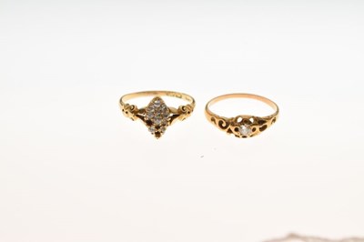 Lot 38 - Victorian diamond ring, Victorian diamond marquise ring