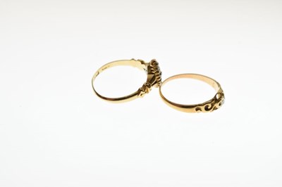 Lot 38 - Victorian diamond ring, Victorian diamond marquise ring