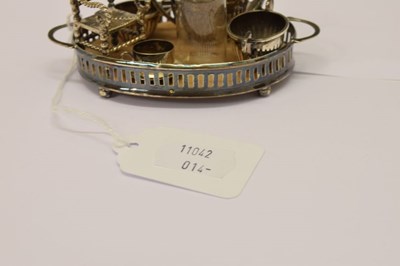 Lot 81 - Silver miniature teaset, tray and miniature chair