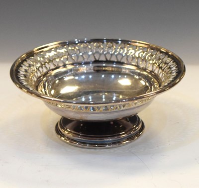 Lot 170 - Elizabeth II silver footed bonbon dish with pierced rim