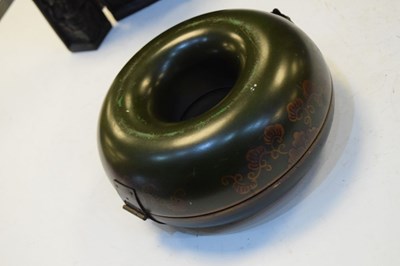 Lot 288 - Oriental circular necklace box and reproduction 'Zushi' shrine