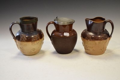 Lot 408 - Three Victorian stoneware jugs