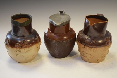 Lot 408 - Three Victorian stoneware jugs