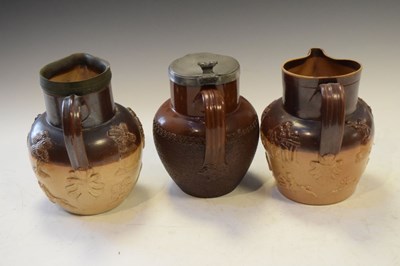 Lot 408 - Three Victorian stoneware jugs