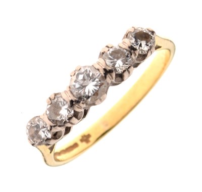 Lot 5 - 18ct gold, five-stone ring