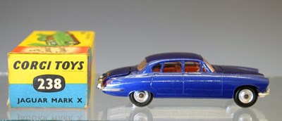 Lot 273 - Corgi Toys - 238 Jaguar Mark X, in dark blue, boxed