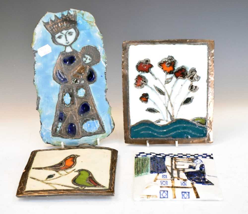 Lot 483 - Three Wye pottery tile plaques