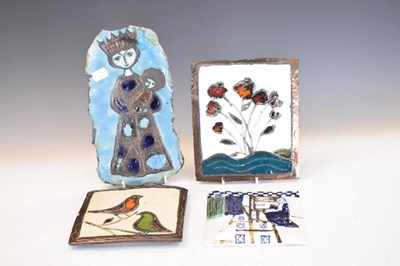 Lot 483 - Three Wye pottery tile plaques