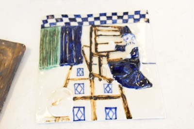 Lot 483 - Three Wye pottery tile plaques
