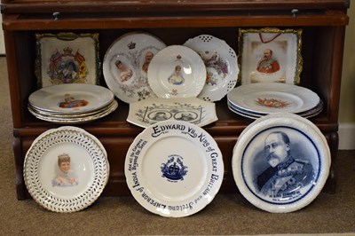 Lot 413 - Edward VII and Alexandra commemorative plates, etc.