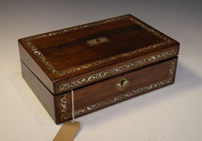 Lot 257 - Mother-of-pearl inlaid writing box