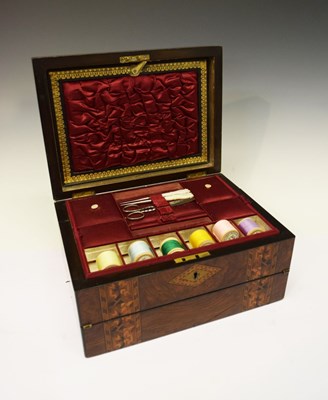 Lot 178 - Victorian burr walnut and inlaid writing/work box