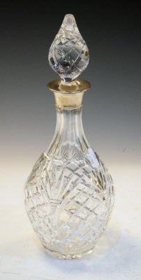 Lot 184 - Elizabeth II silver collared cut glass decanter