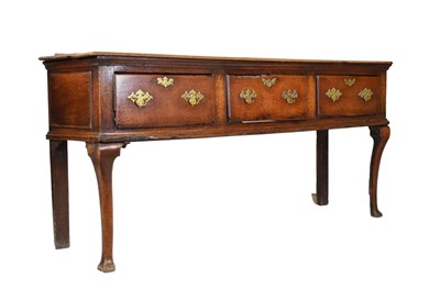 Lot 465 - Early George III oak low dresser