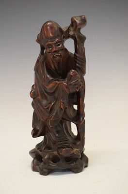 Lot 239 - Chinese carved rootwood figure of Shou Lao