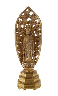 Lot 253 - Japanese gilt bronze figure of Buddha Amida Nyorai