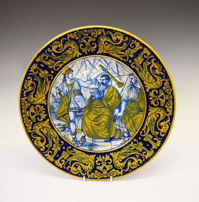 Lot 291 - Italian maiolica (Gualdo Tadino) charger, Sacking of Rome