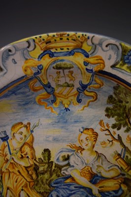 Lot 290 - Pair of Italian Castelli-style maiolica dishes