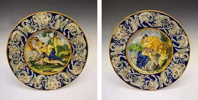 Lot 300 - Pair of Italian maiolica chargers