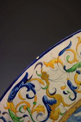 Lot 296 - Large Italian Castelli-style maiolica charger