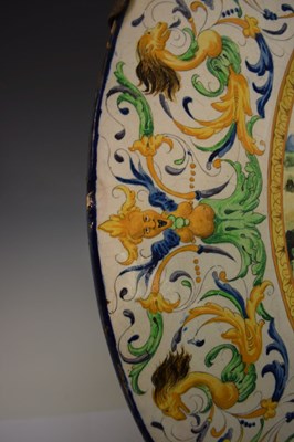 Lot 296 - Large Italian Castelli-style maiolica charger