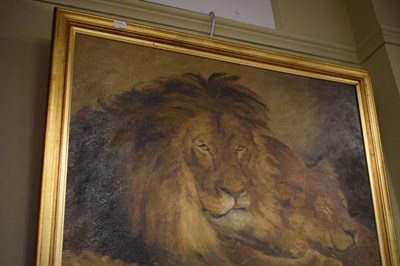 Lot 328 - After Sir Edwin Landseer - Oil on canvas - Lions