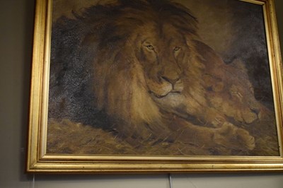 Lot 328 - After Sir Edwin Landseer - Oil on canvas - Lions