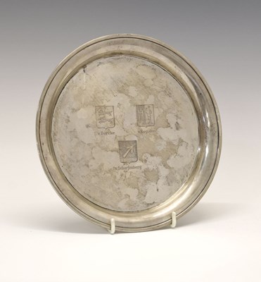 Lot 169 - Judaica / Jewish interest - German white metal circular salver