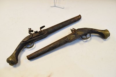 Lot 324 - Gurka kukri, together with two Indian sidelock pistols
