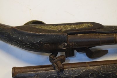 Lot 324 - Gurka kukri, together with two Indian sidelock pistols