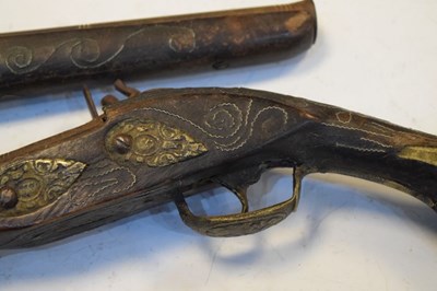 Lot 324 - Gurka kukri, together with two Indian sidelock pistols