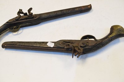 Lot 324 - Gurka kukri, together with two Indian sidelock pistols