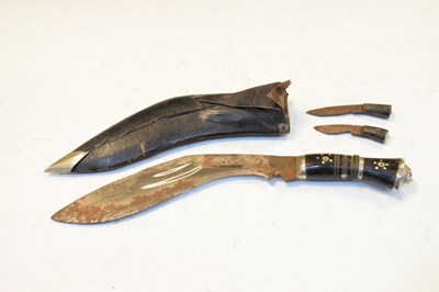 Lot 324 - Gurka kukri, together with two Indian sidelock pistols