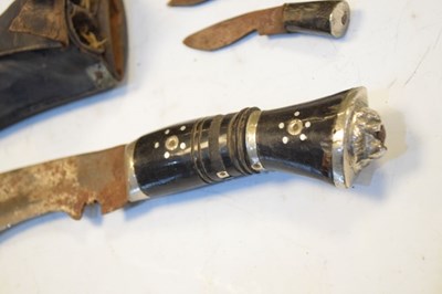 Lot 324 - Gurka kukri, together with two Indian sidelock pistols