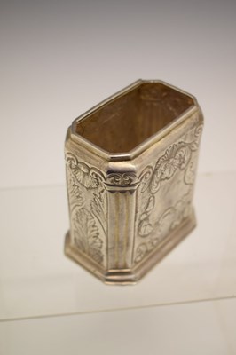 Lot 143 - Queen Anne silver tea caddy base of canted oblong form