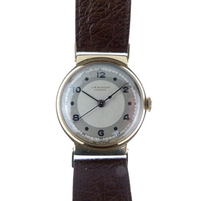 Lot 68 - J.W. Benson - Mid-size 9ct gold manual wind wristwatch