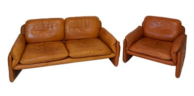 Lot 443 - De Sede, two-seat sofa and armchair