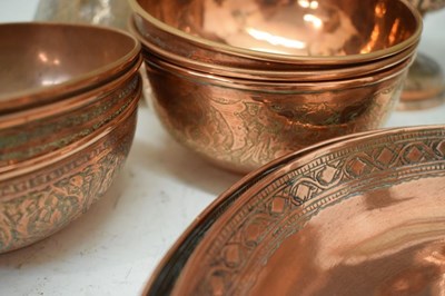 Lot 613 - Quantity of Middle Eastern copper and brass items