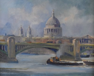 Lot 364 - Sidney Cardew (b. 1931) - Oil on canvas - St Paul's from the River Thames