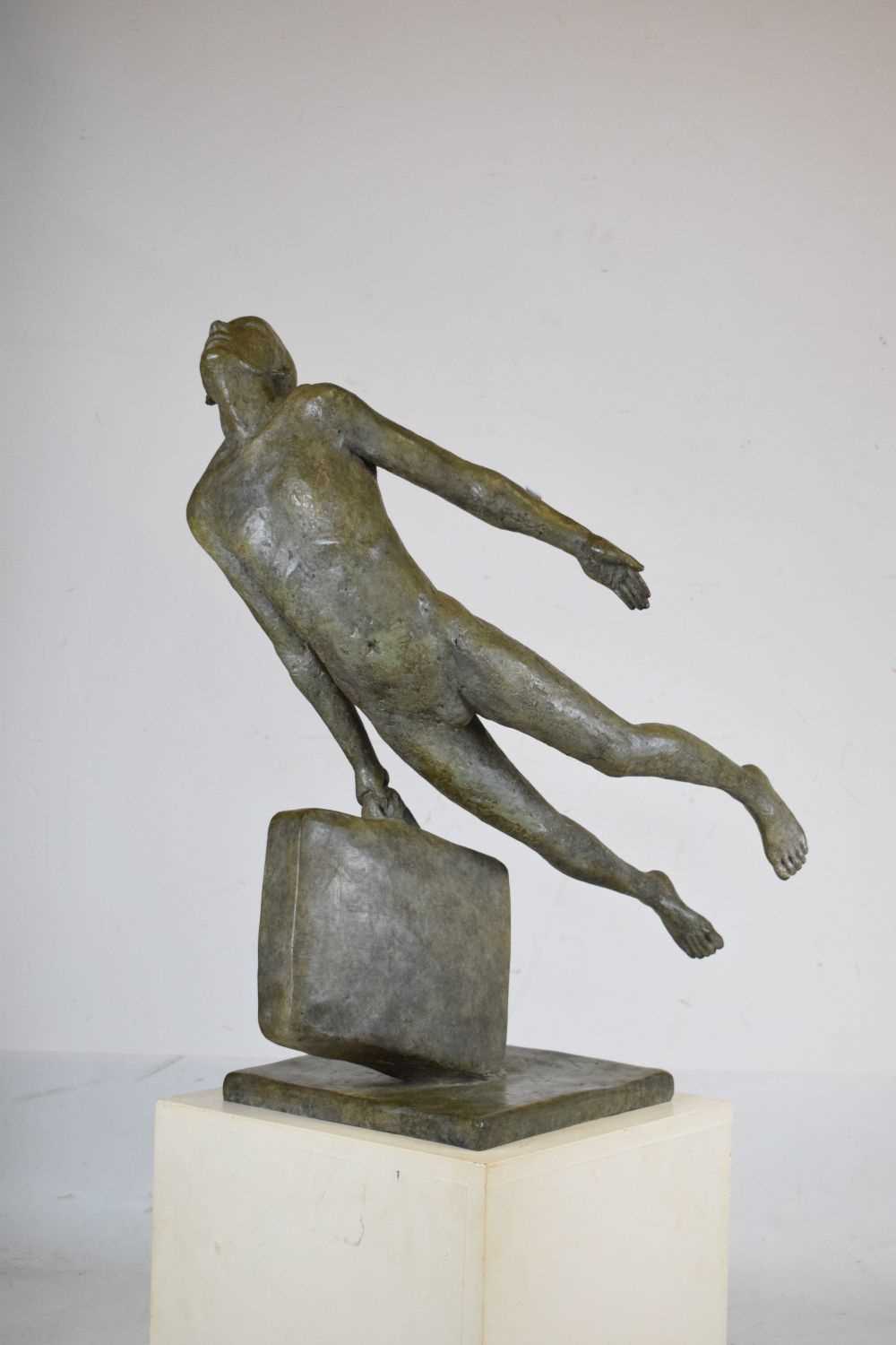 Lot 439 - Cathy Lewis (Bristol, Modern) - Limited edition cast bronze statue - 'The Optimist'