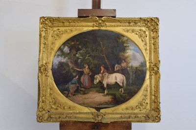 Lot 379 - Attributed to Francis Wheatley, (1747-1801) - Children and ponies in a landscape